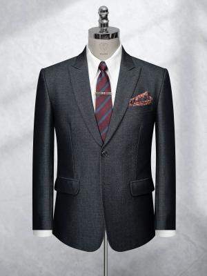 Bộ Suit Xám Đen Hoạ Tiết Kẻ Mờ Classic Fit TGS392
